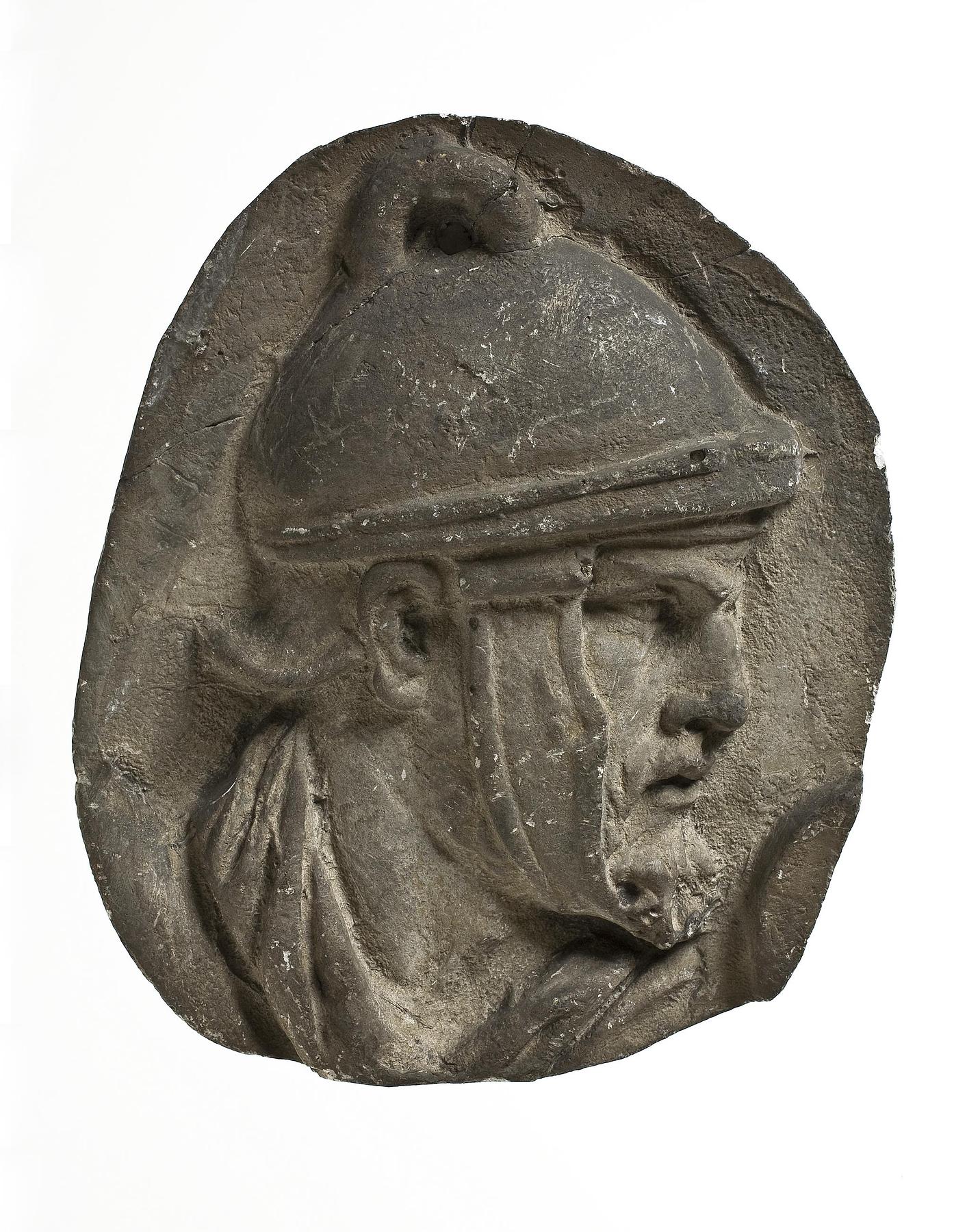 Head of a helmeted Roman auxiliary, L326n