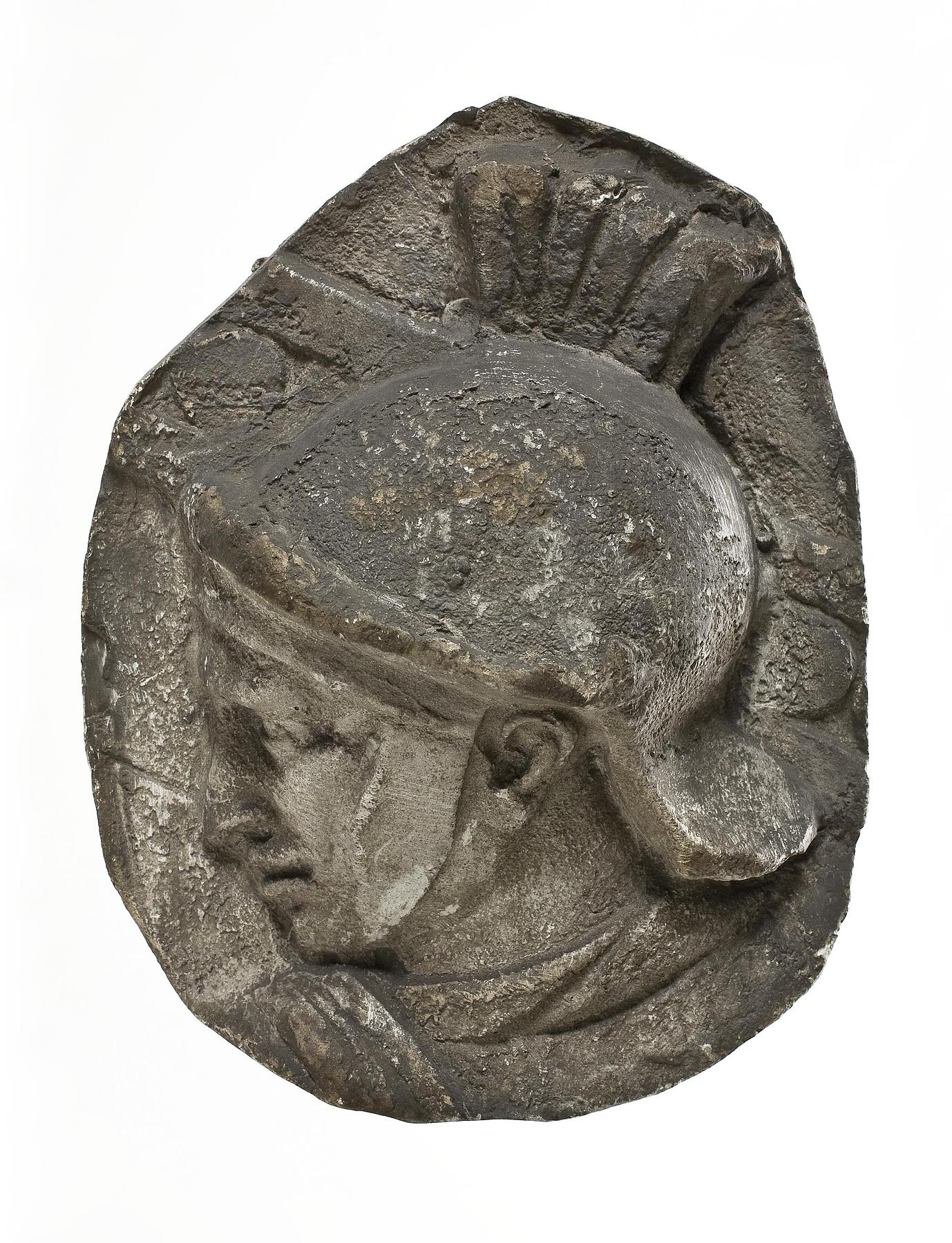 Head of a helmeted legionary, L326cc