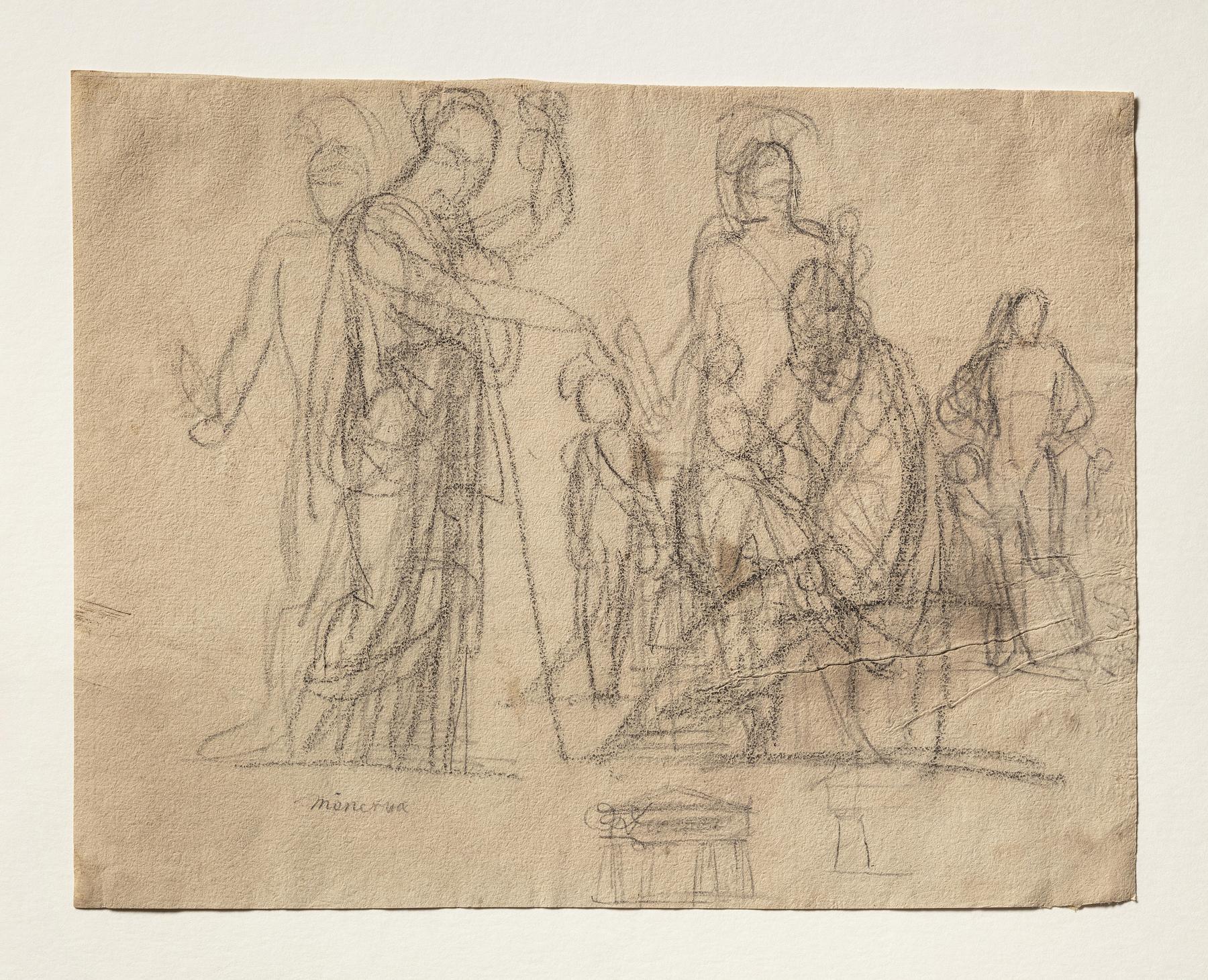 Minerva Adds a Soul to the Human Being Created by Prometheus. Diomedes with the Palladium. Temple front, C74