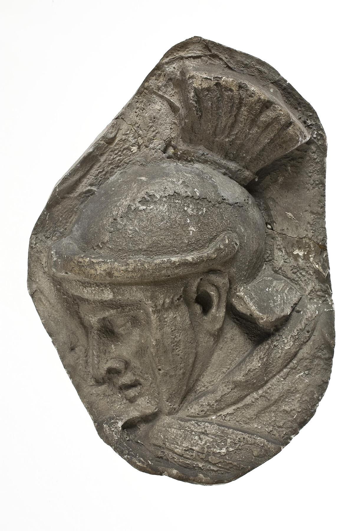 Hoved af en legionær iklædt hjelm, L326dd