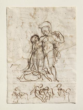 C18r Achilles and Penthesilea. Cupid Complains to Venus about a Bee Sting