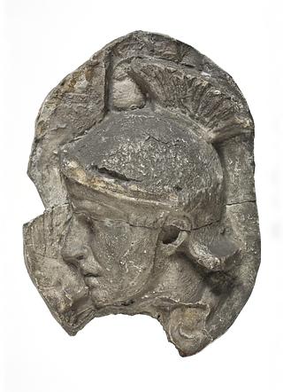 L326ii Head of a helmeted legionary