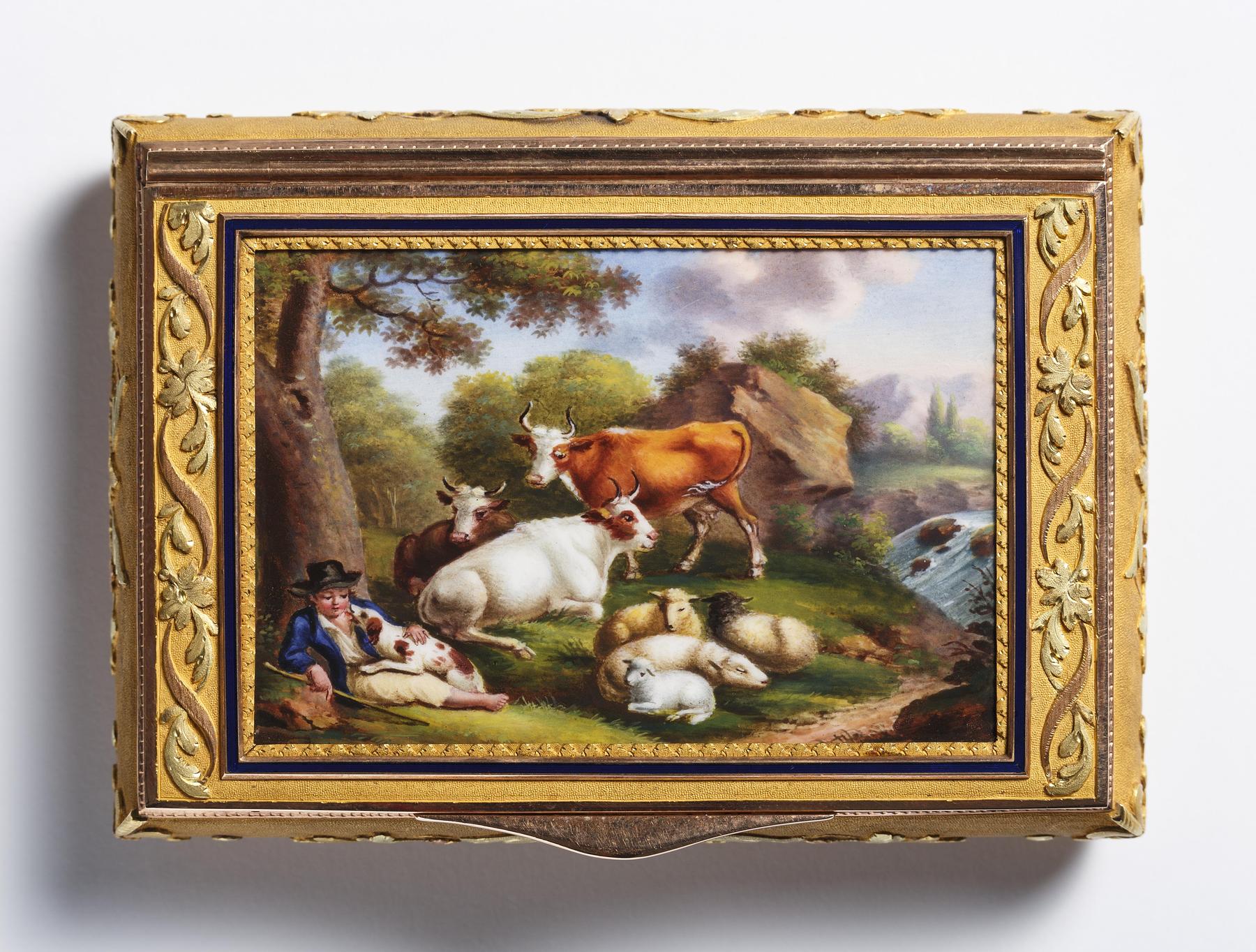 Snuffbox with landscape painting, N40