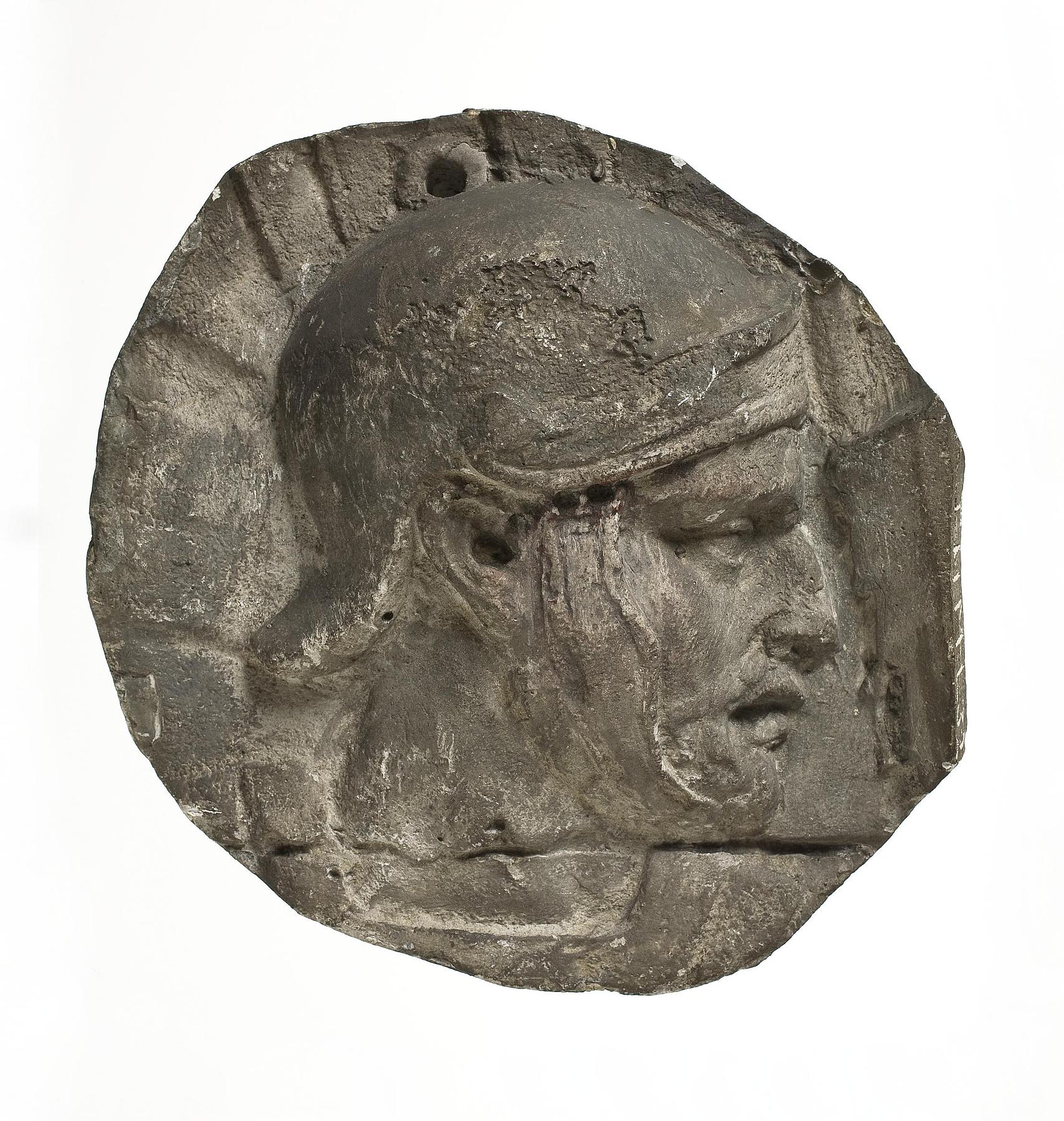 Hoved af legionær iklædt hjelm, L326v