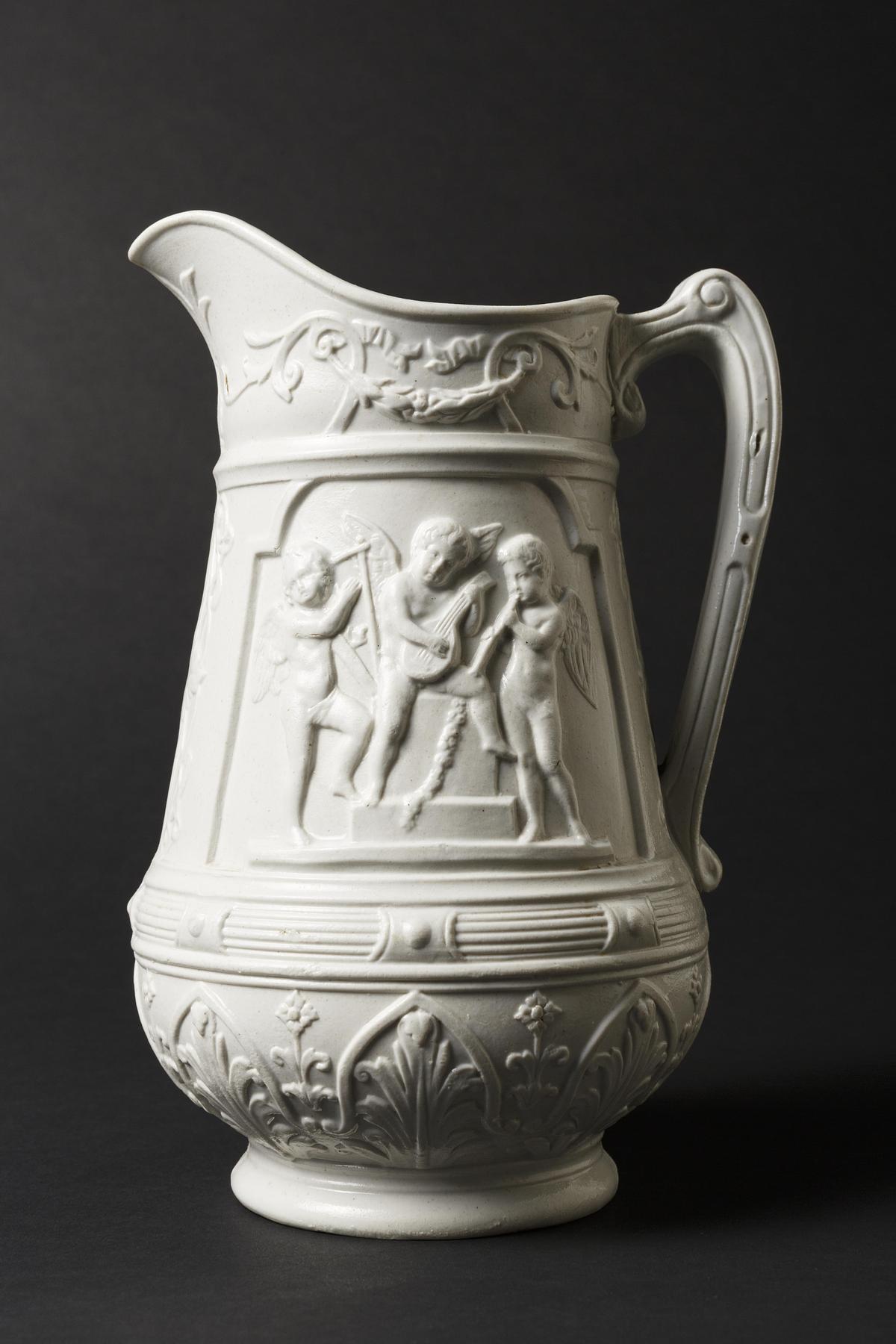 Faience Jug with the Motifs Music Geniuses Play and Music Geniuses Sing, G365