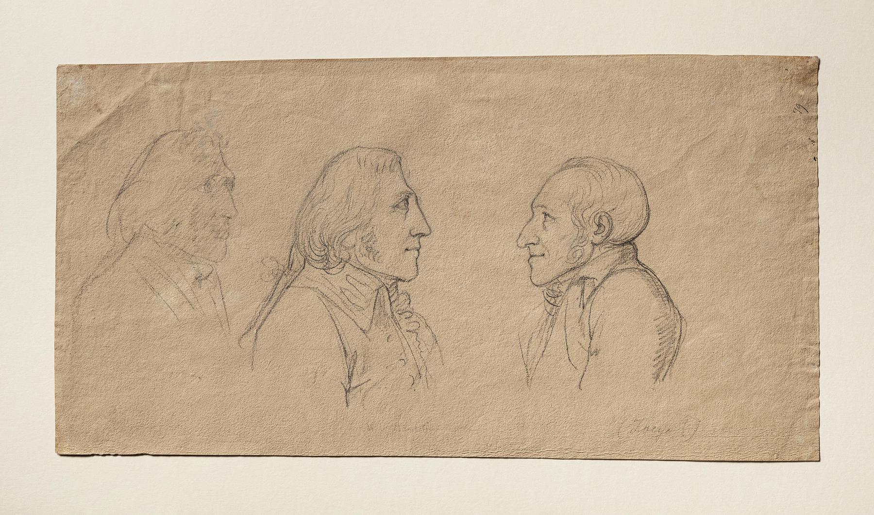Portrætter af Wilhelm von Humboldt og Georg Zoëga, C79v