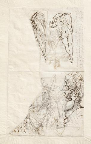 C141v Reclining Venus. Jupiter. The Genius of Death or Cupid. Fragment of a self-portrait