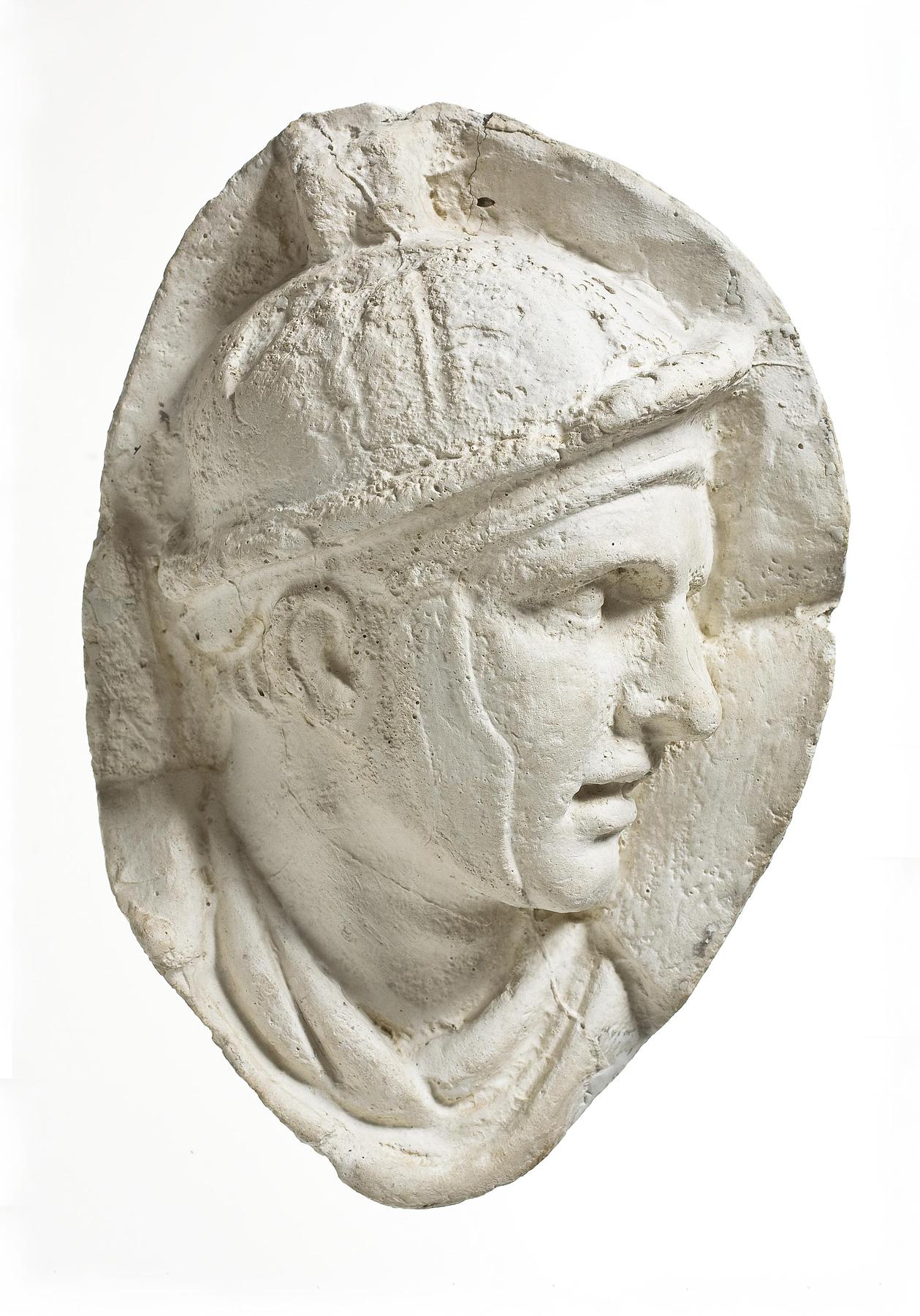 Hoved af romer iklædt hjelm, L326r