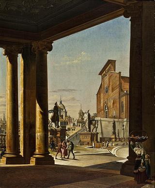 B261 Capitol set fra kolonnaden på Palazzo dei Conservatori i Rom