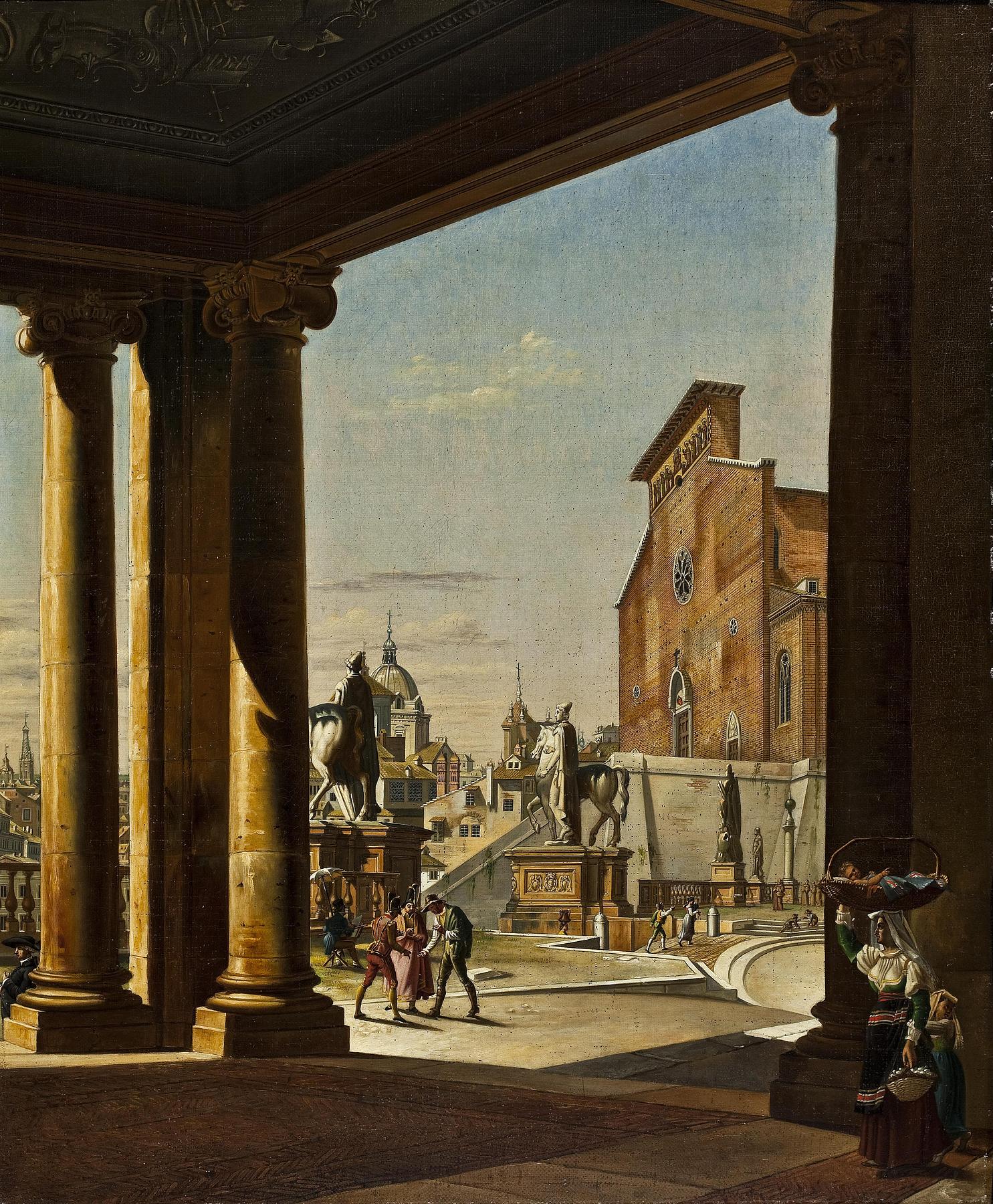 View of the Capitol in Rome from the Colonnade of the Palazzo dei Conservatori, B261