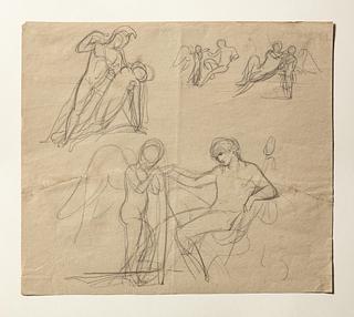 C99v Bacchus giver Amor at drikke. Achilleus og Penthesilea. Venus og Amor eller Hygieia og Amor