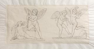C1106 Two Cupids. Two Dancing Genii