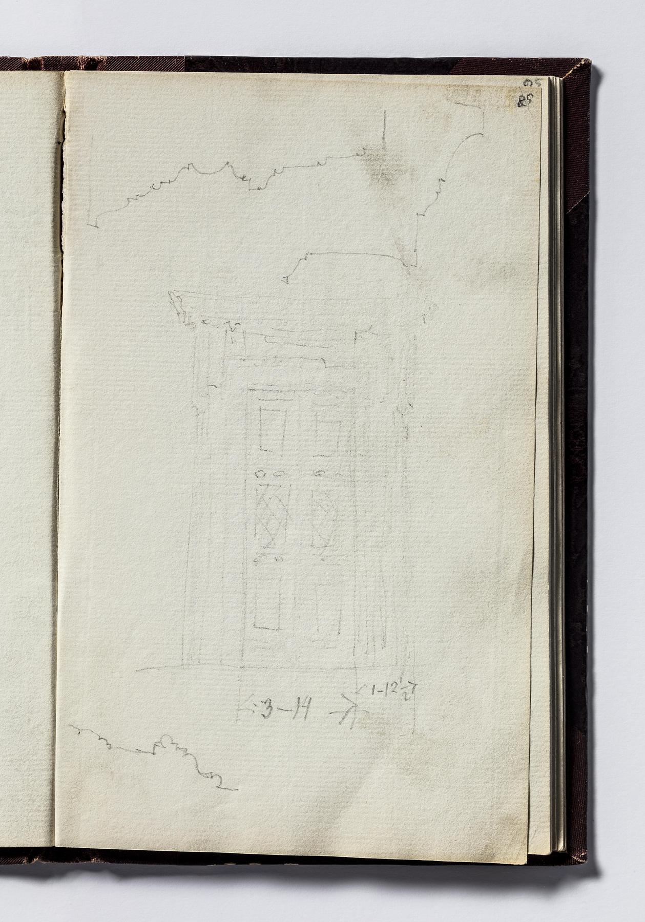 Portal til Thorvaldsens Museum og profil af gesimser, D1778,58