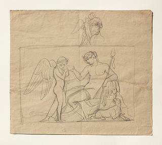 C99r Bacchus giver Amor at drikke. Amor klager til Venus over et bistik