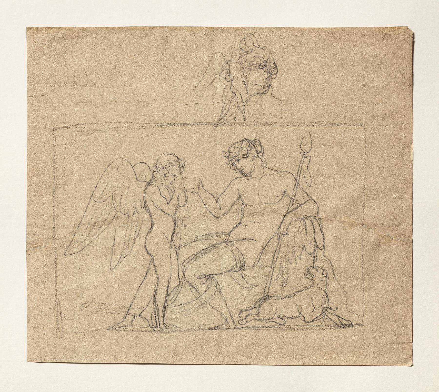 Bacchus Gives Cupid a Drink of Wine. Cupid Complains to Venus about a Bee Sting, C99r