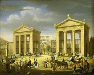 B74 Indkørslen til Villa Borghese i Rom