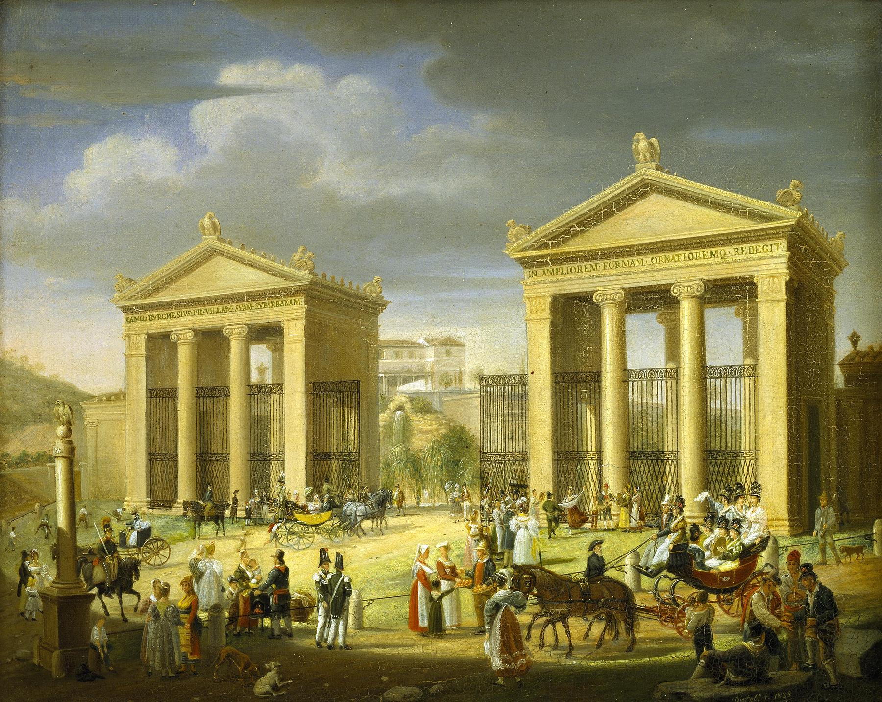 Indkørslen til Villa Borghese i Rom, B74