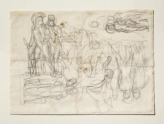 C182v Diomedes med Palladiet og Odysseus. Amor og Psyche