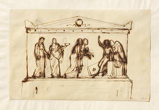 C195 Sarkofag med relieffet Kvinderne (De tre Mariaer) ved graven