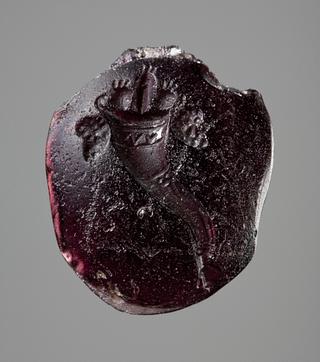 I171 Overflødighedshorn med æselhoved (?)