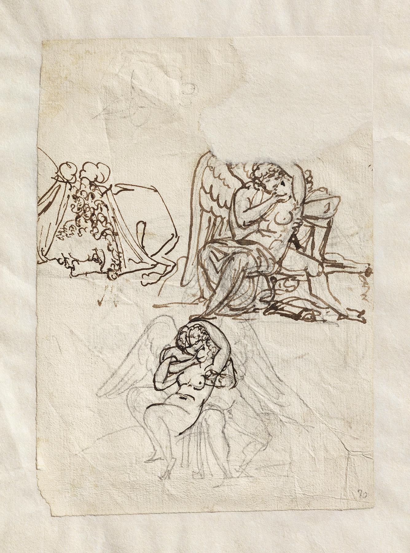 Amor og Psyche. Portræt af Joseph Anton Koch (?), C70r