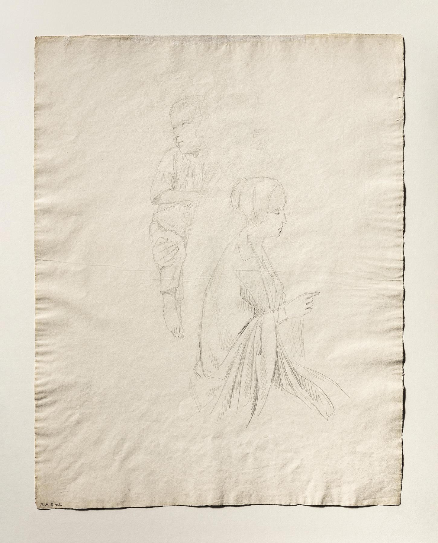 Child on Jens Peter Møller's Arm. Woman, D1680v