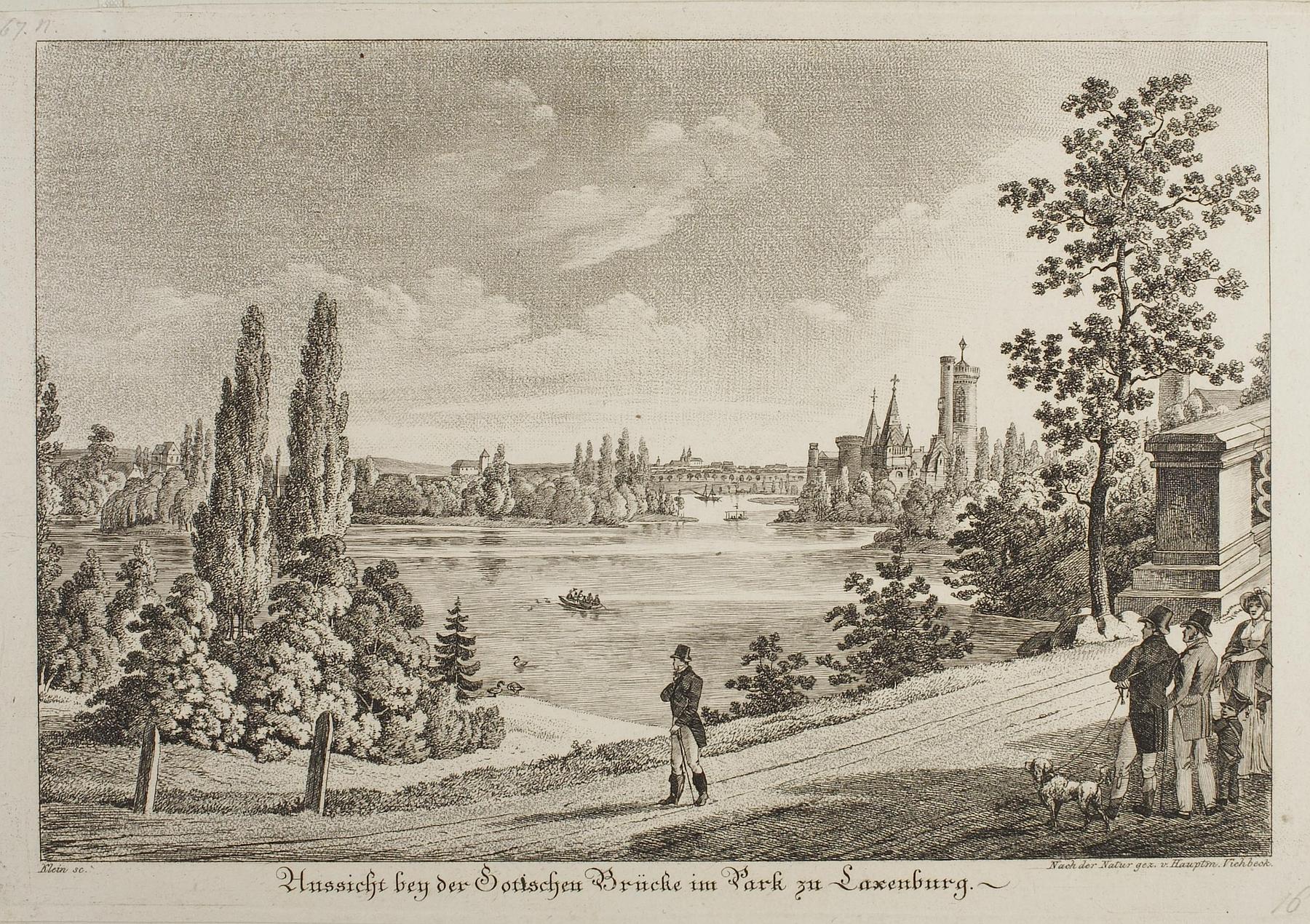 Aussicht bey der Gotischen Brücke im Park zu Laxenburg, E764