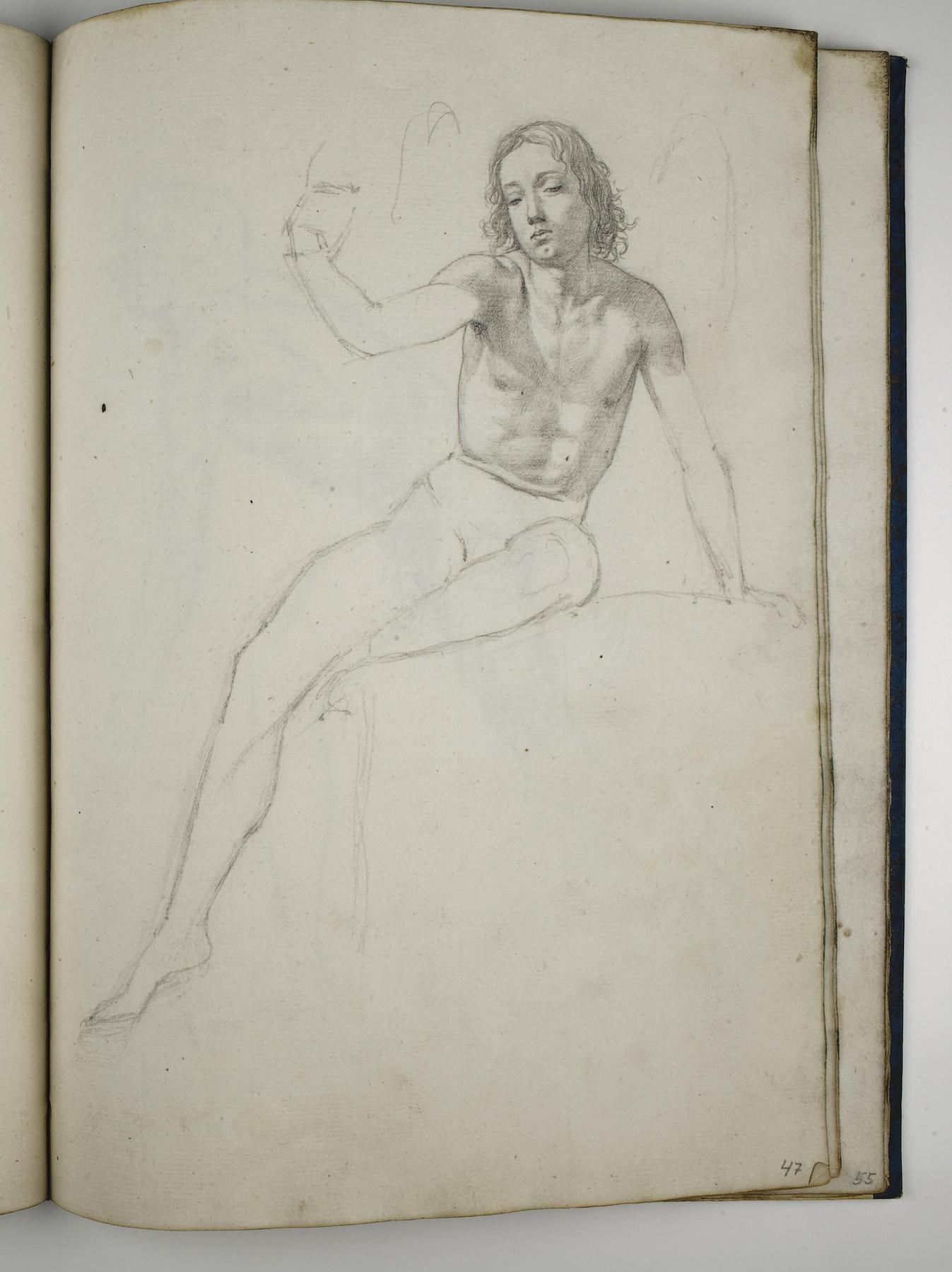 Young Seated Male Model, D1588,47
