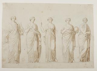 C740r The Muses Terpsichore, Erato, Clio, Urania, and Polyhymnia