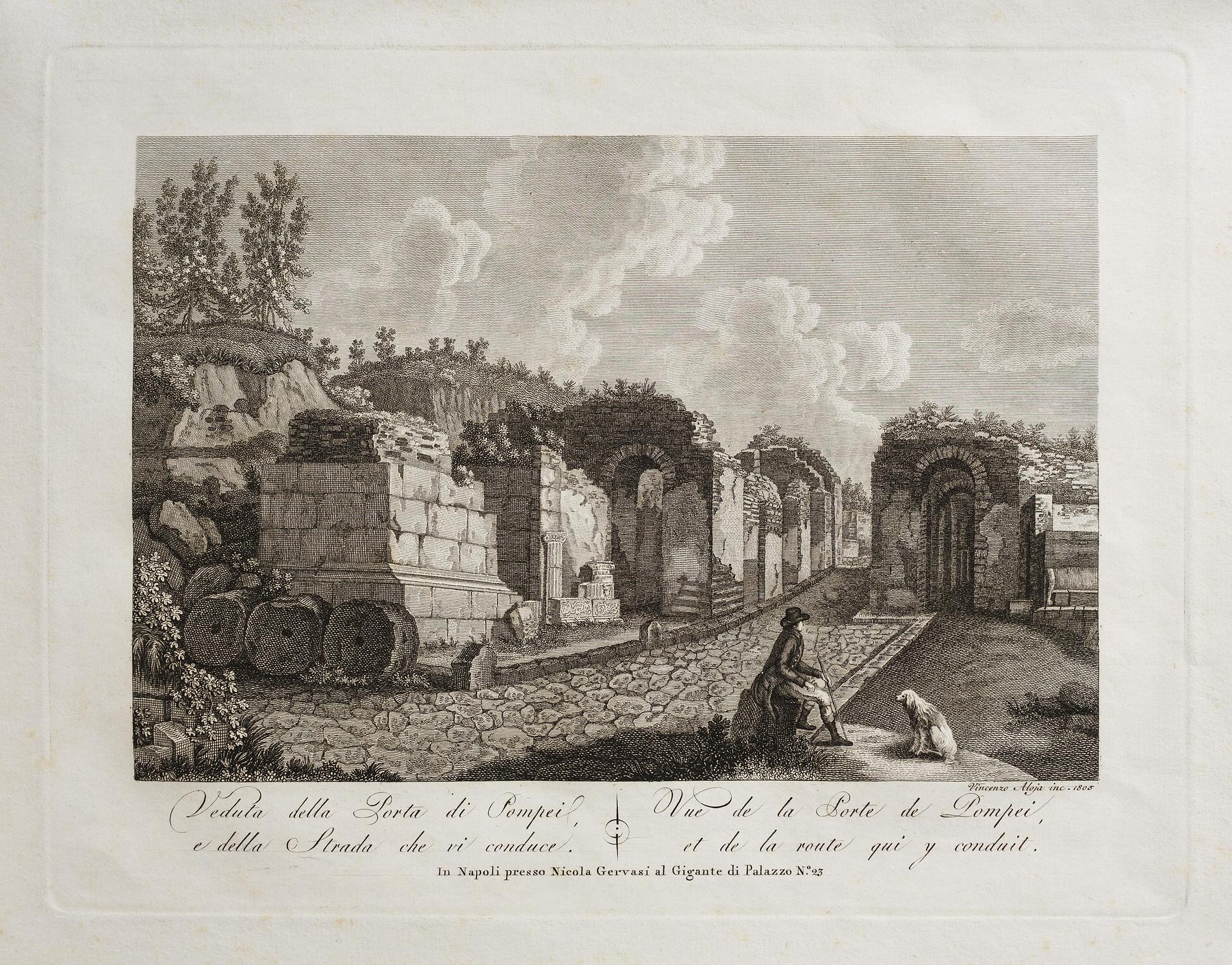View of the Porta di Pompei and the road that leads to it, E333,8