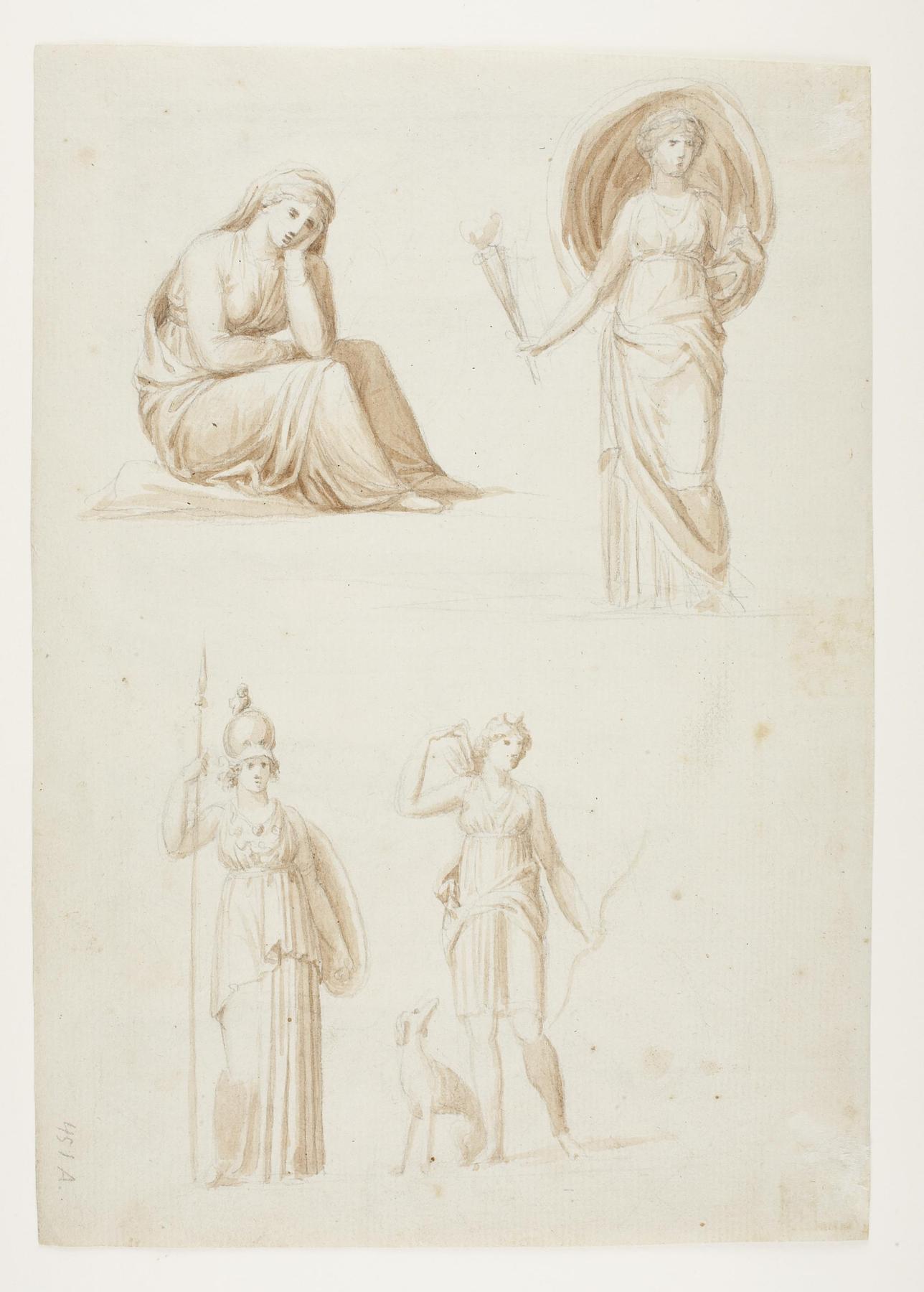 Seated Woman. Standing Woman. Minerva. Diana, C740v