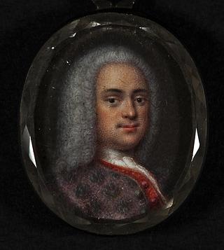 B414 Portrait of a Young Man Wearing an Allonge Wig