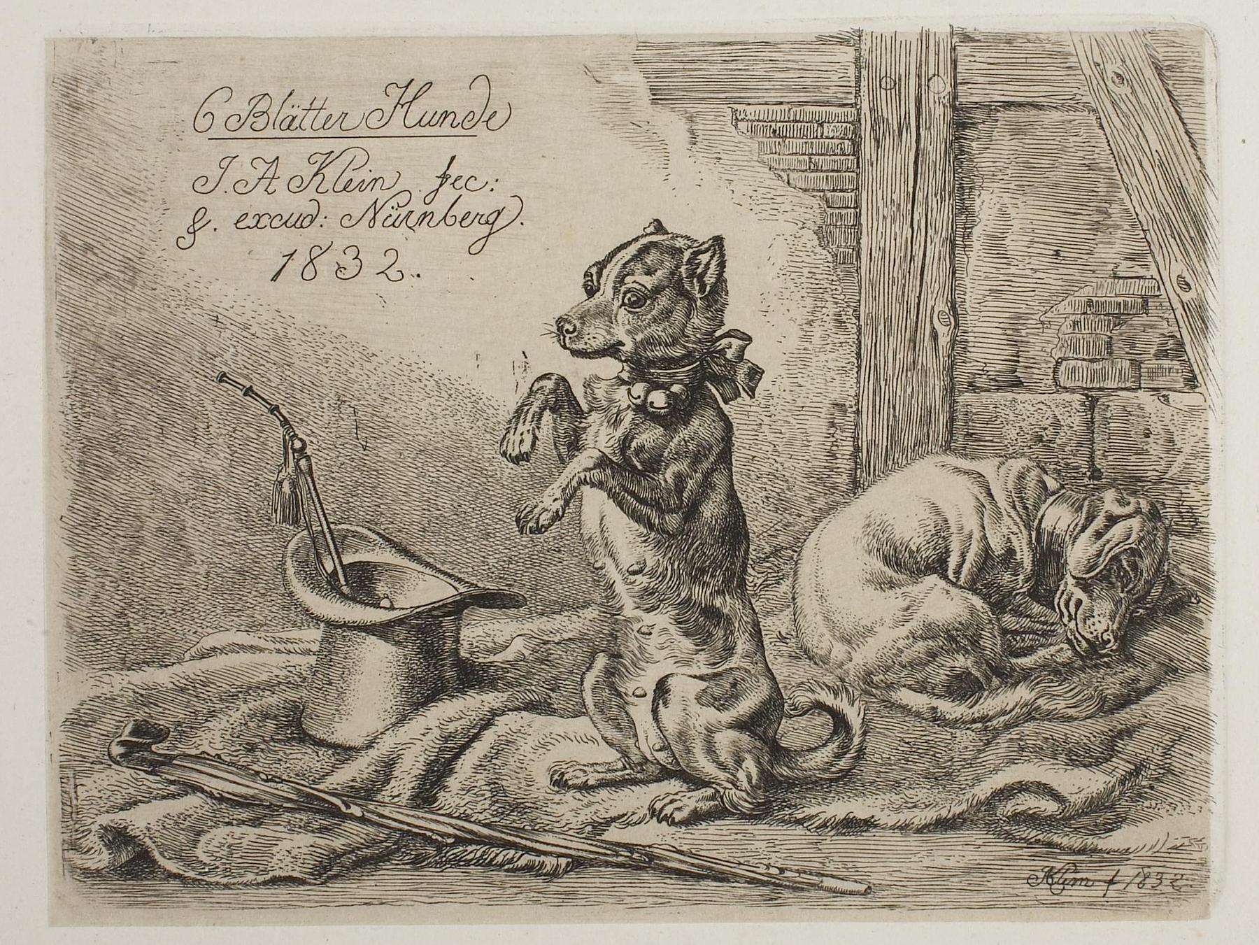 Titelblad til "6 Blätter Hunde", E750,1