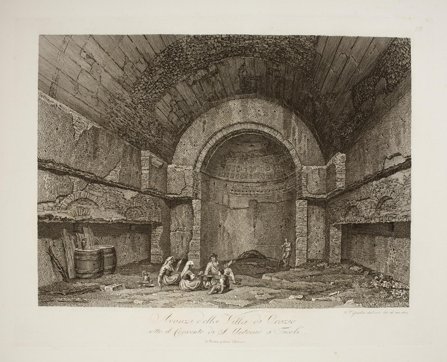 Ruinerne af Horats Villa under Sankt Antonio klosteret i Tivoli, E591,3