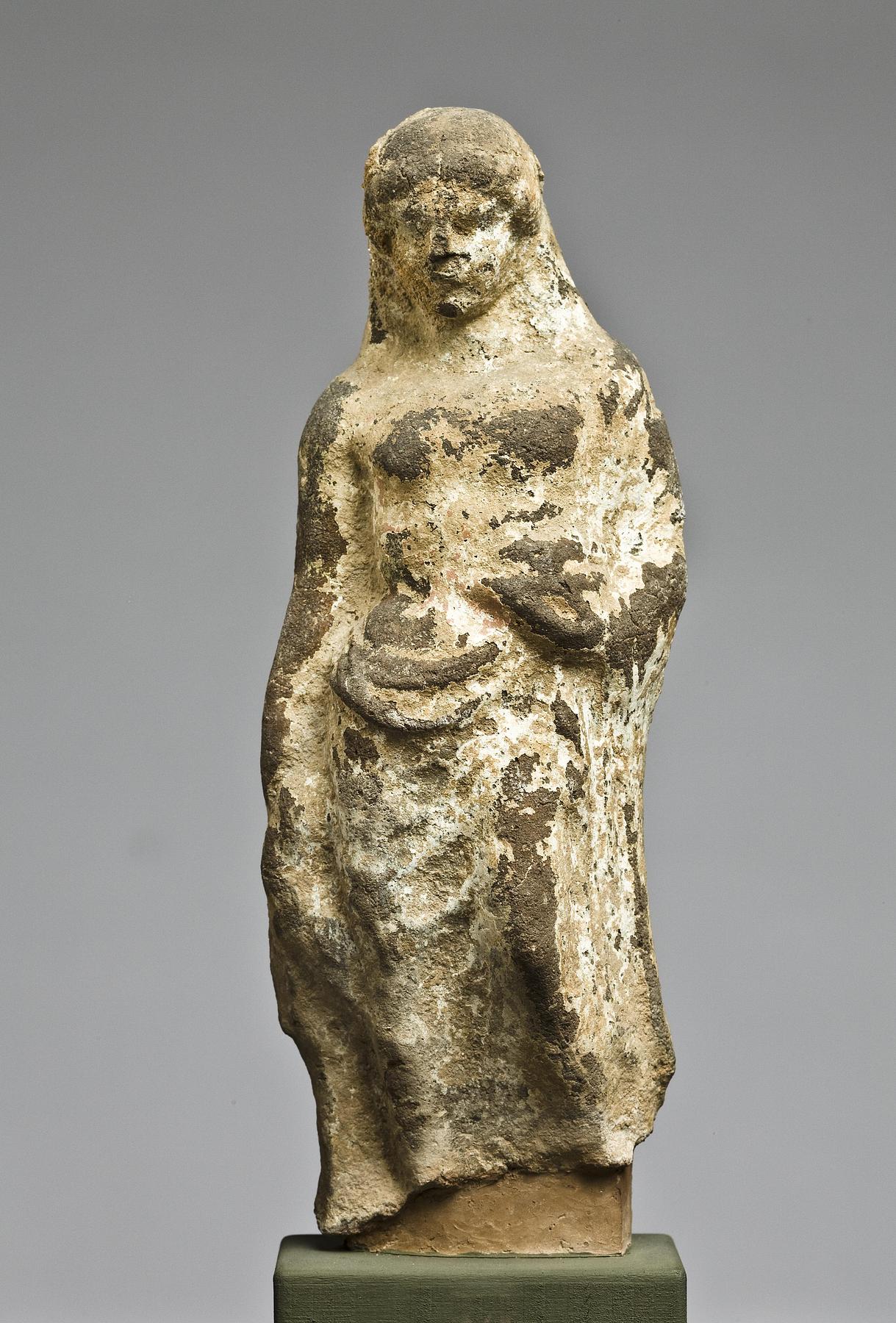 Statuette af en mand med en gris og en frugtskål, H1034