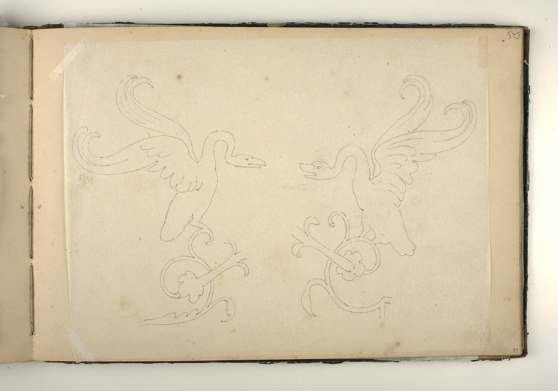 Plant ornaments and Swans, D1827,81