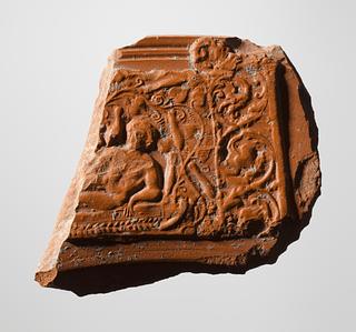 H814 Bowl with relief decoration of Jonas reclining under a carob tree