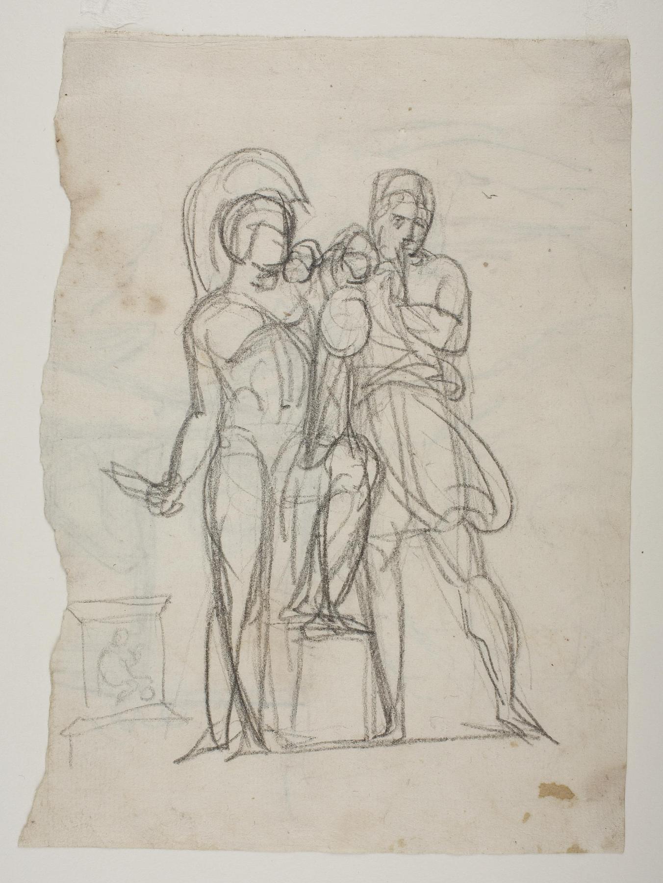 Diomedes med Palladiet og Odysseus. Døbefont (?), C8r
