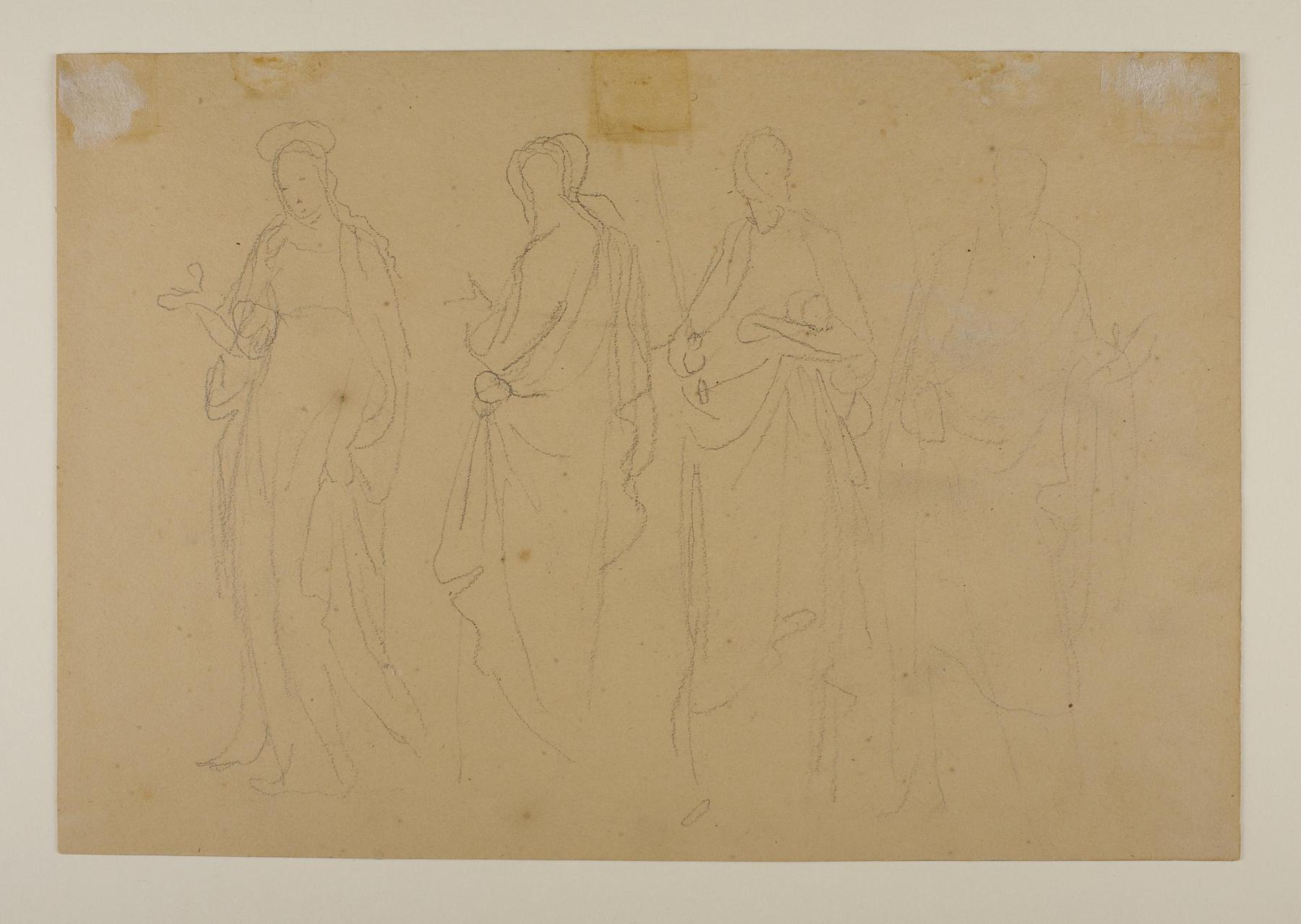 En kvindelig og tre mandlige religiøse figurer, C239v