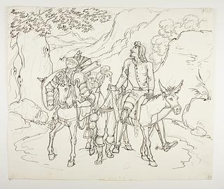 D569 Don Quixote føres hjem af en bonde fra nabolaget