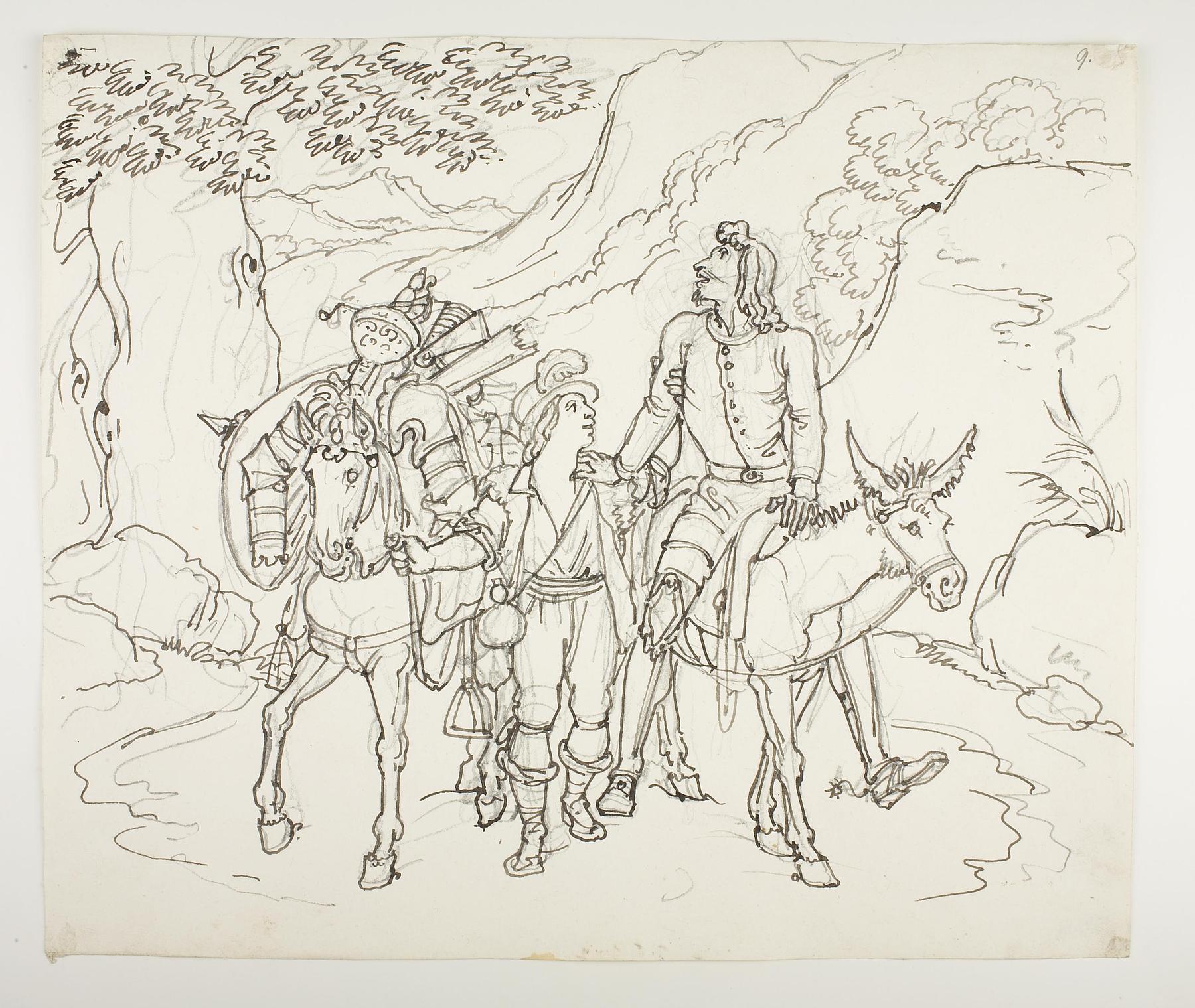 Don Quixote føres hjem af en bonde fra nabolaget, D569