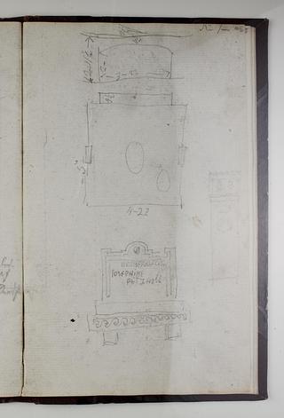 D1778,30 Sepulchral Monument to Josephine Petzholdt, Plan and Elevations