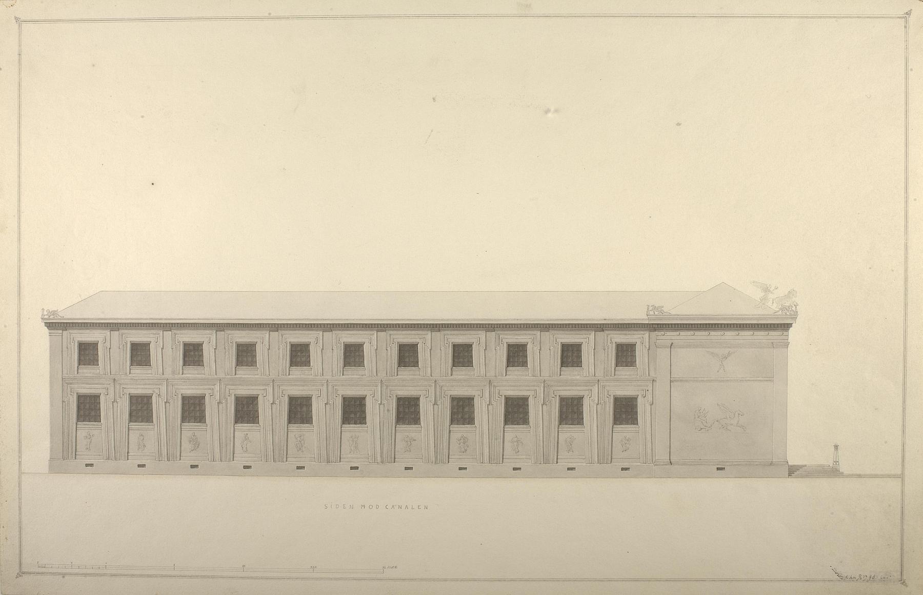 Thorvaldsens Museum, Elevation of Facade towards the Canal, D801