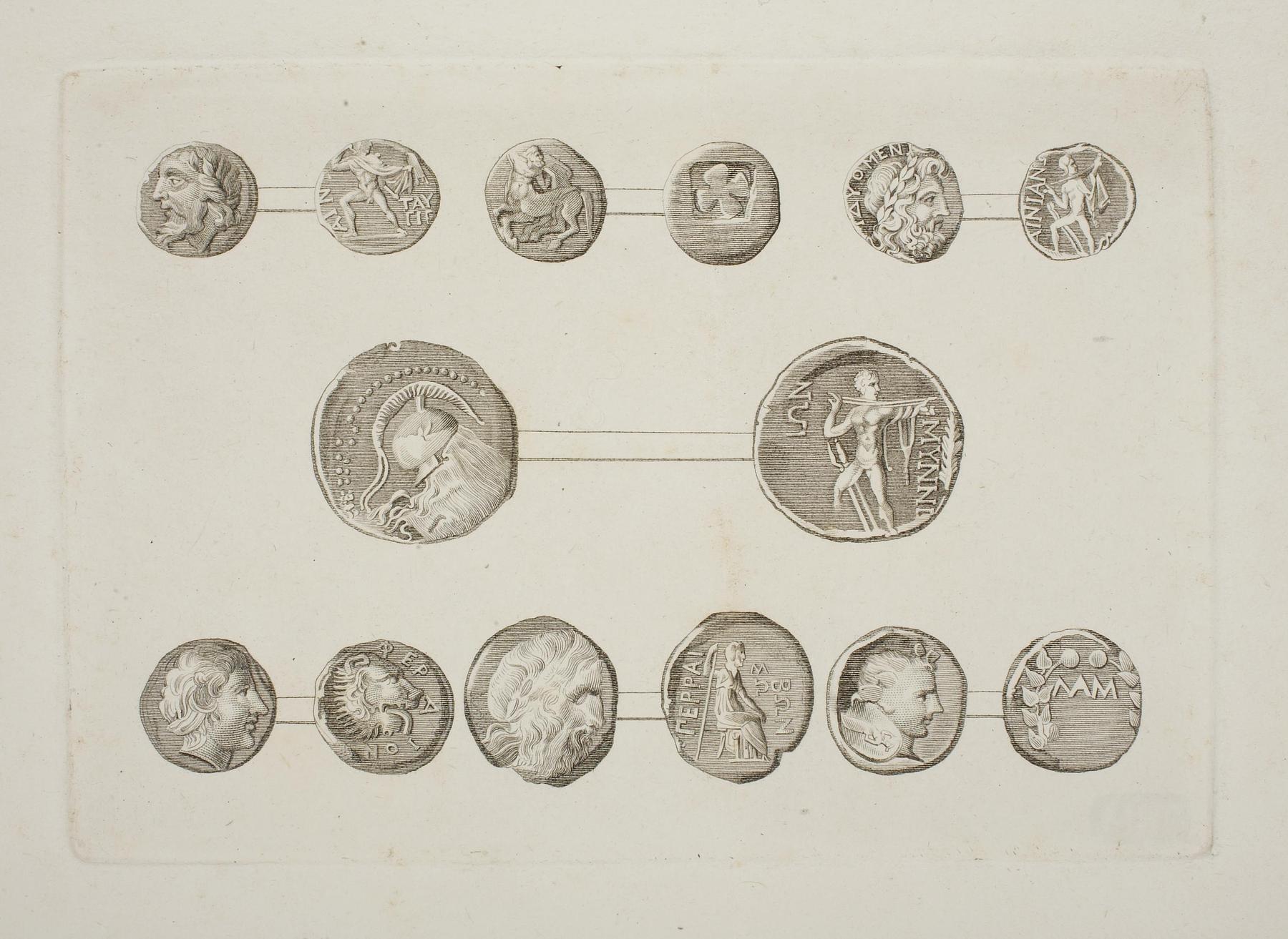 Græske mønter for- og bagside, E1550