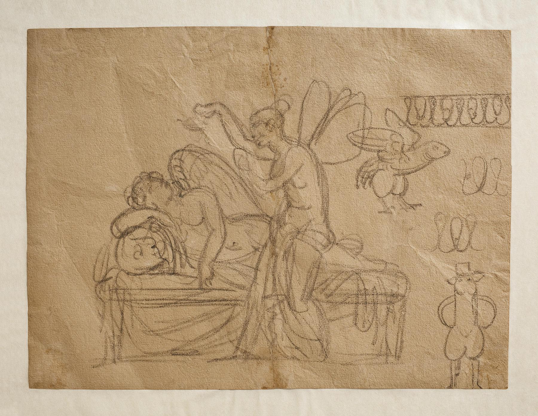 Psyche and the Sleeping Cupid. Winged Phallus, C449r