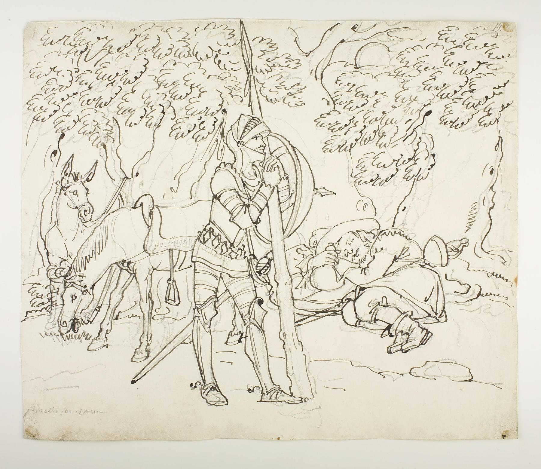 Don Quixote and Sancho Panza by the Oak Tree, D573