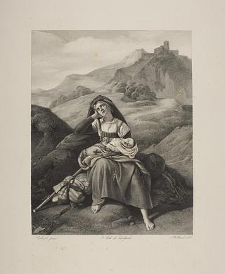 E1096 Italien Farmer Woman Invokes Heavenly Assistance to Her Child