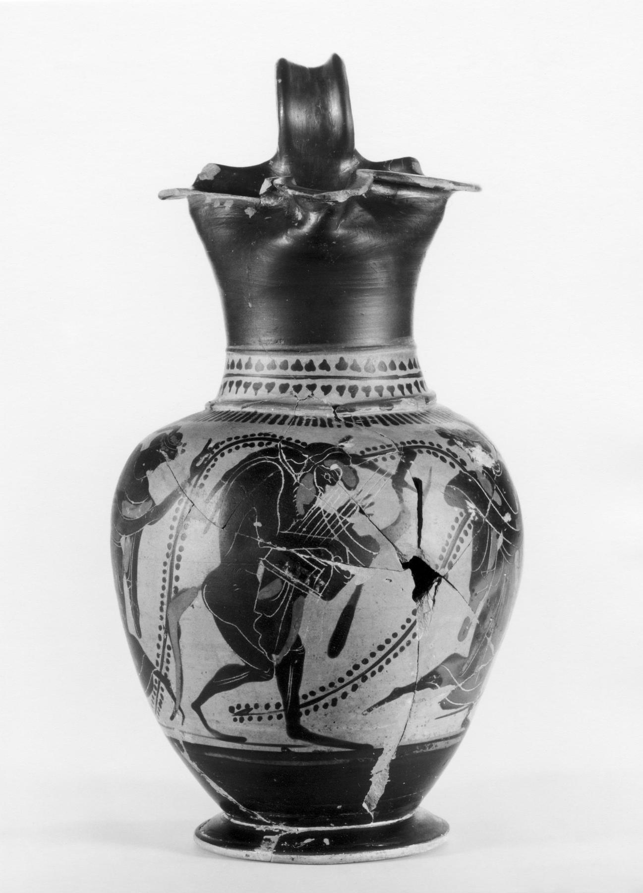 Oinochoe with dancing silenus and maenads, H528
