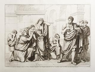 E943,27 Coriolano esiliato da Roma abbandona intrepido la sua Famiglia, meditando nel seno vendetta, contro la Patira
