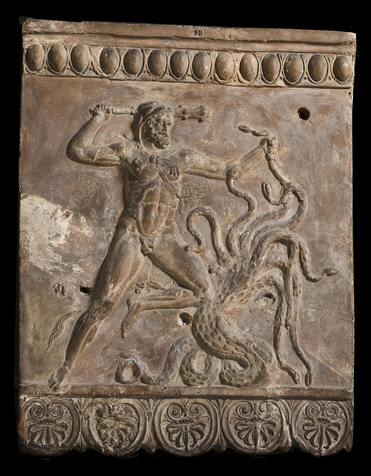 Campanarelief med Herkules i kamp med den lernæiske Hydra, H1098